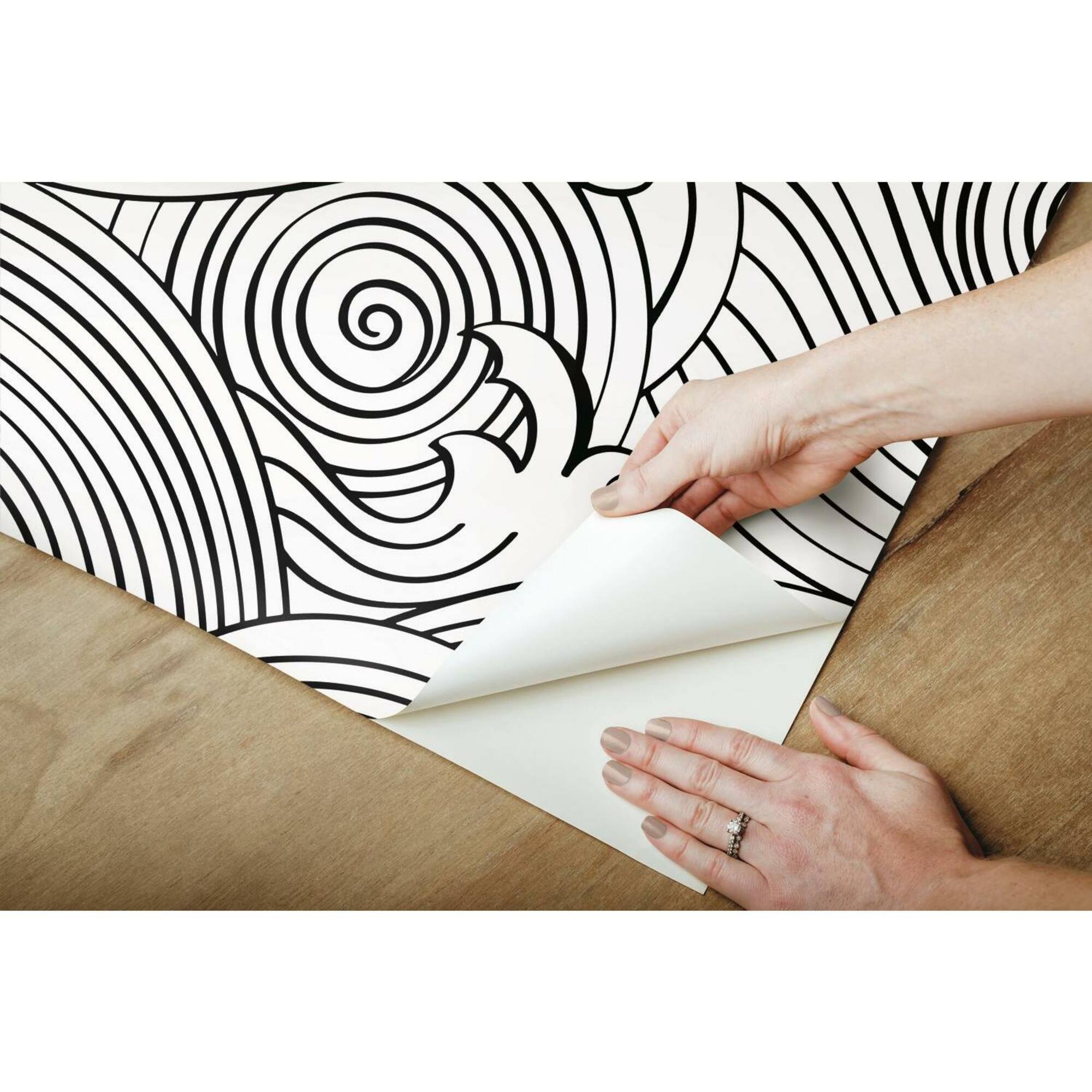 RoomMates Asian Waves Peel & Stick Wallpaper